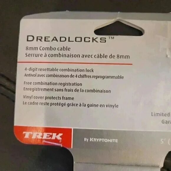 Trek Deadlocks 8mm Combo Lock NEW NWT - Picture 4 of 6